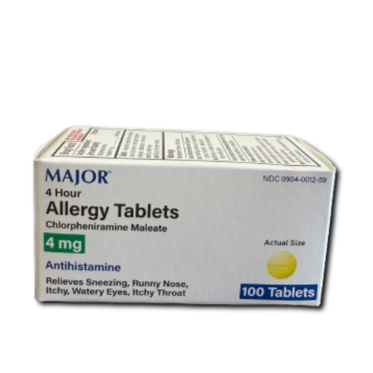 4 Hour Allergy Tablets Chlorpheniramine Maleate 4 mg 100 Tablets