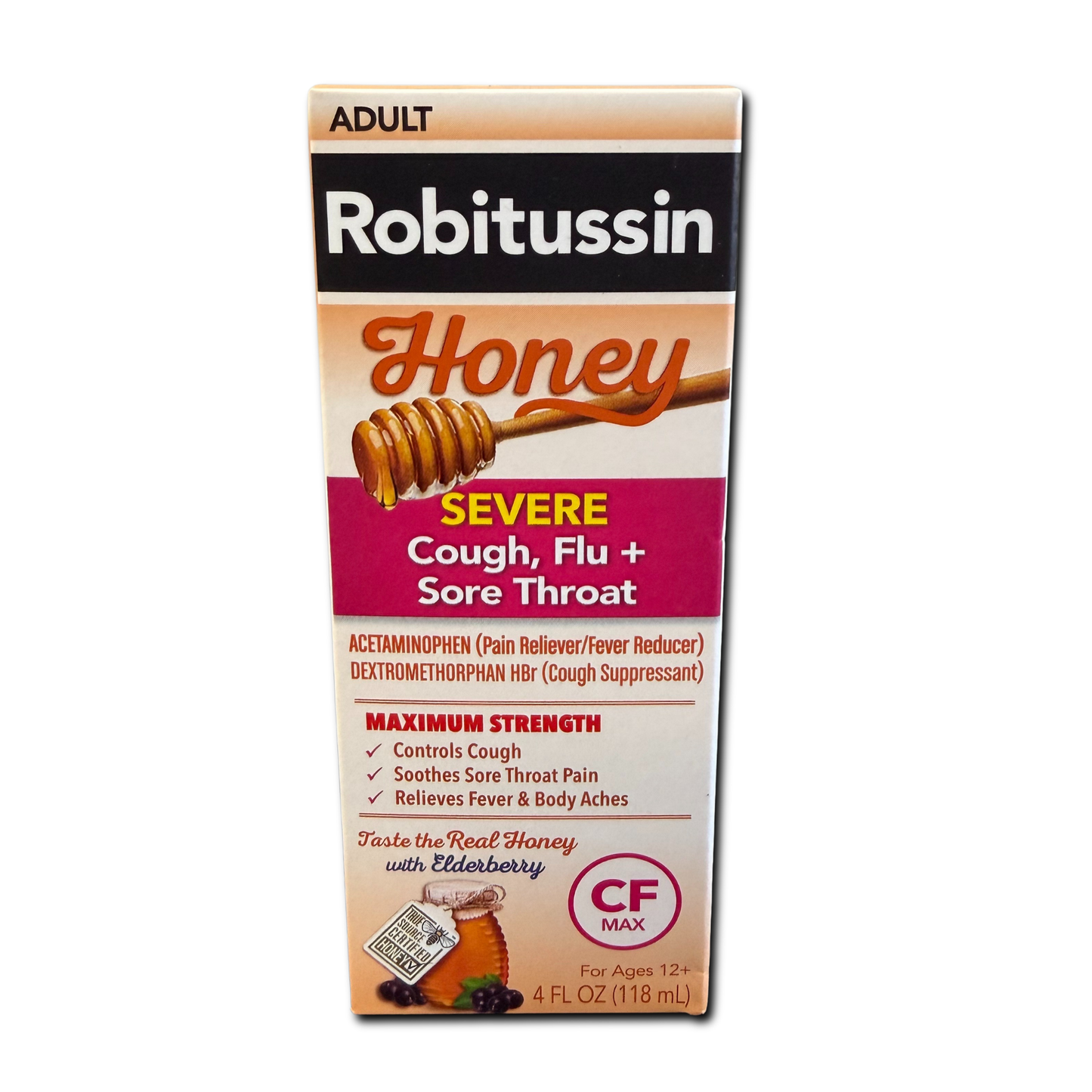 Honey Severe Cough And Flu + Sore Throat Acetaminophen
