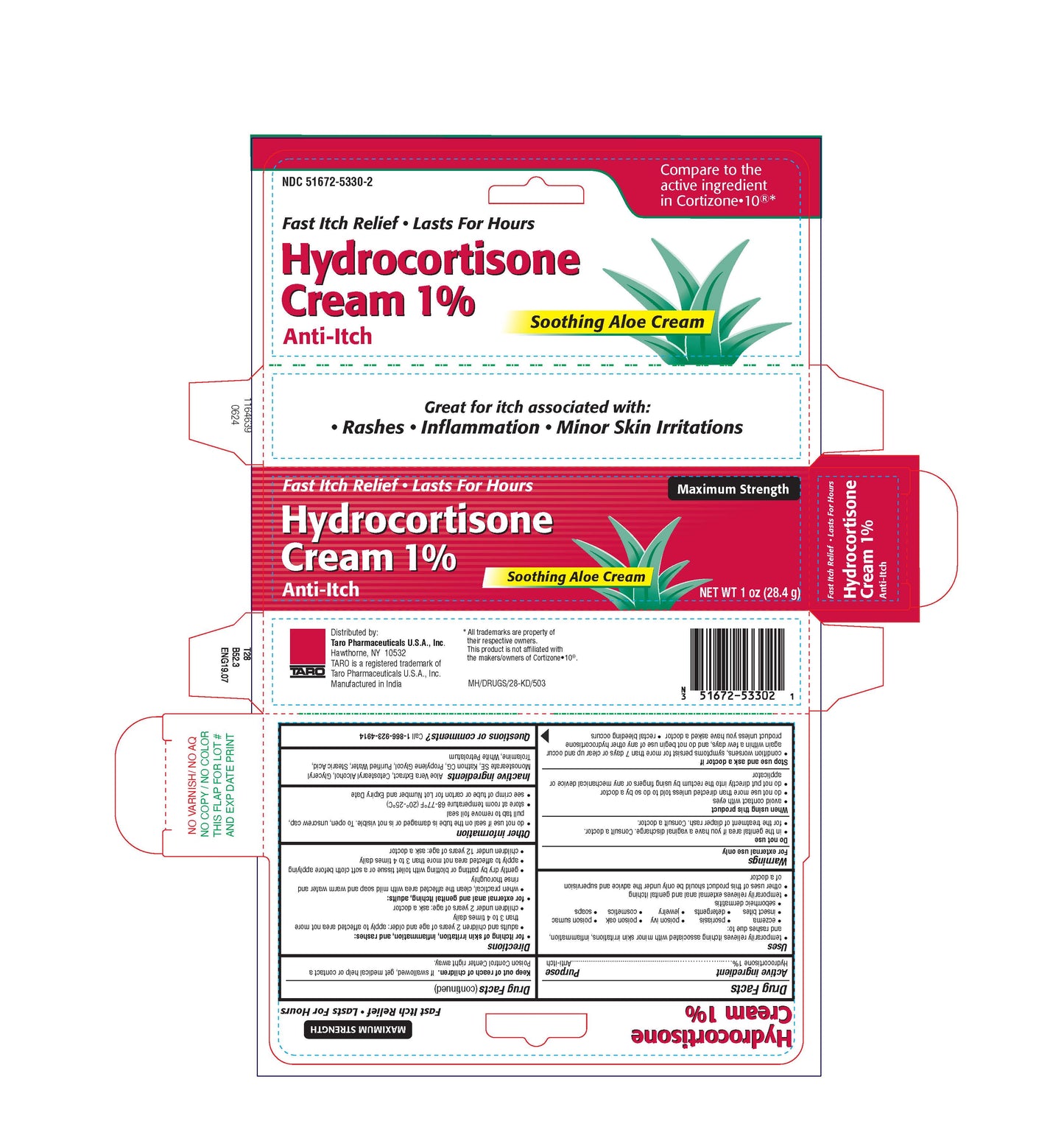 Hydrocortisone 1% Cream W/ Aloe